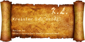 Kreisler László névjegykártya